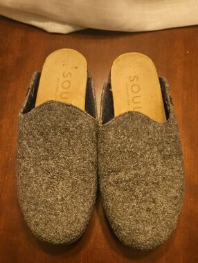 Naturalizer Gray Felt Mule Clogs